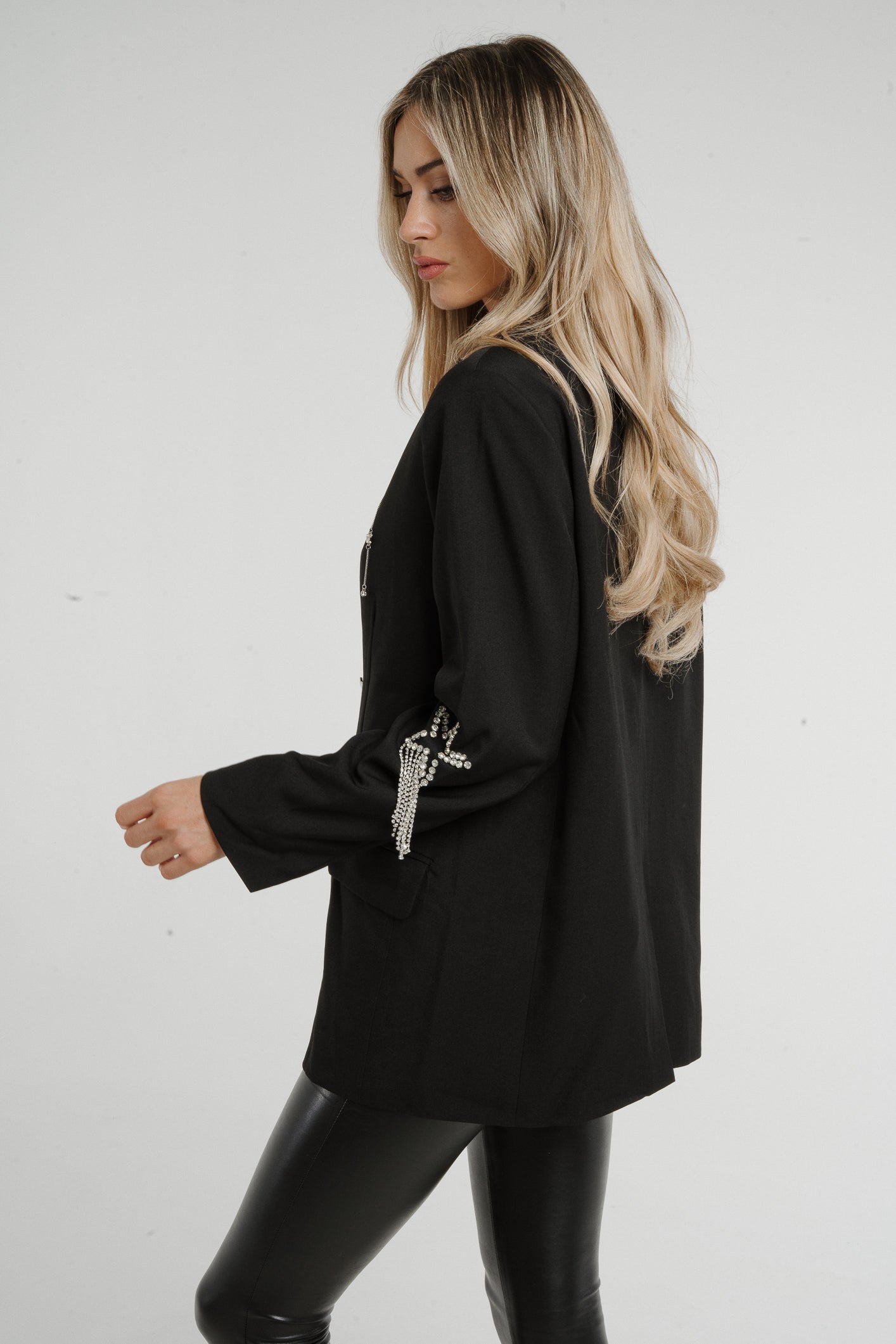 Paige Embellished Blazer In Black
