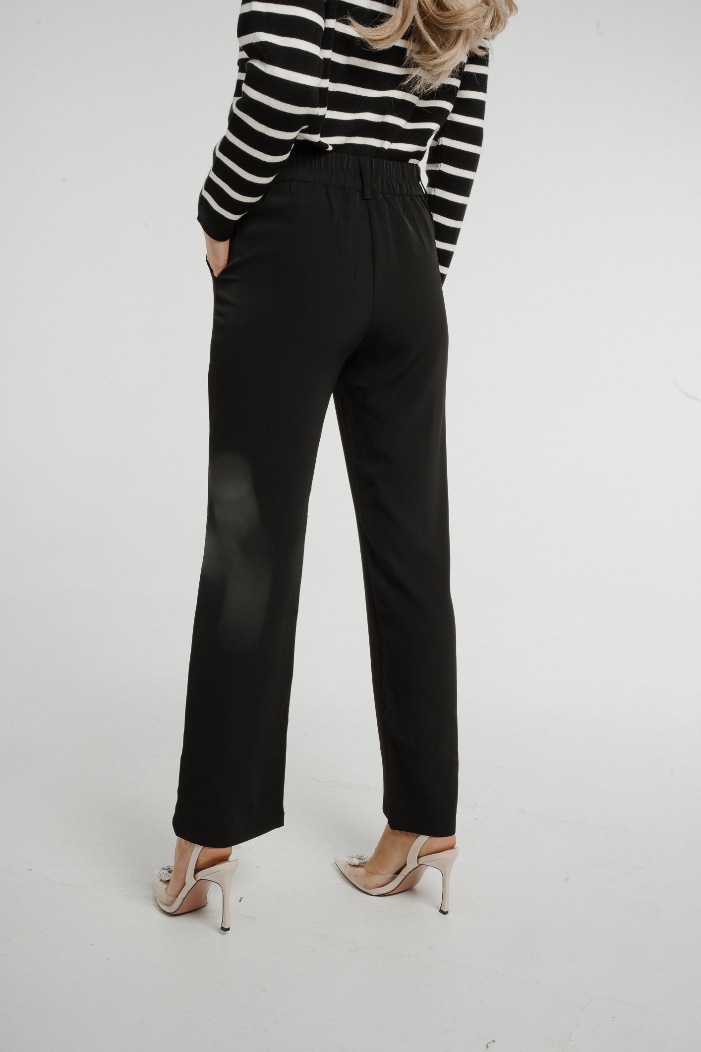 Polly Wide Leg Trousers In Black