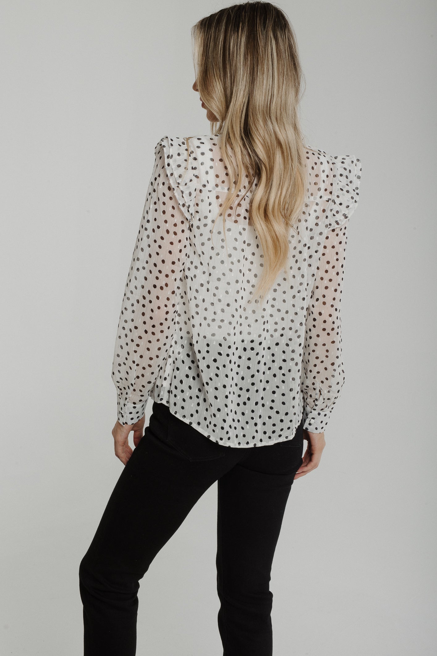 Lily Spotted Blouse In Black & White