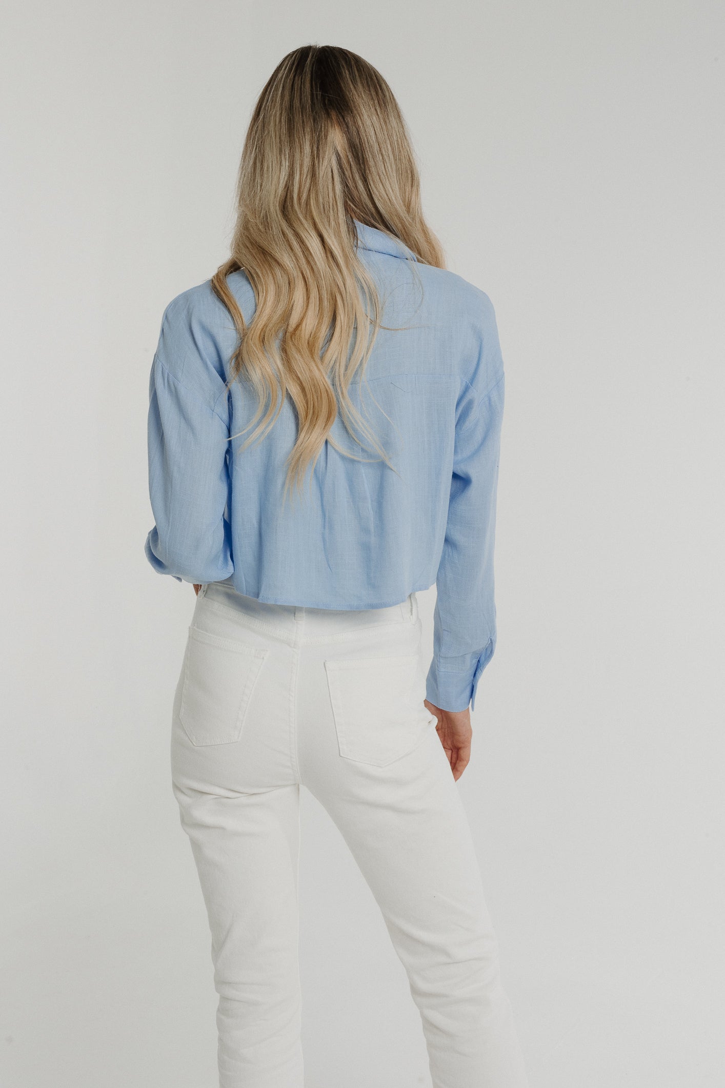 Cathy Cropped Shirt In Blue