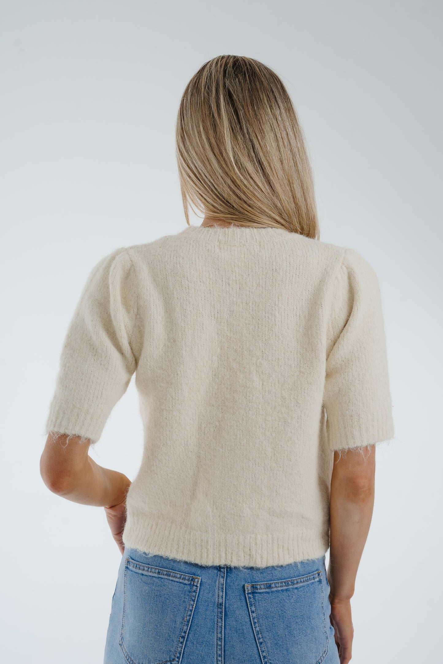 Ally Embroidered Floral Jumper In Cream