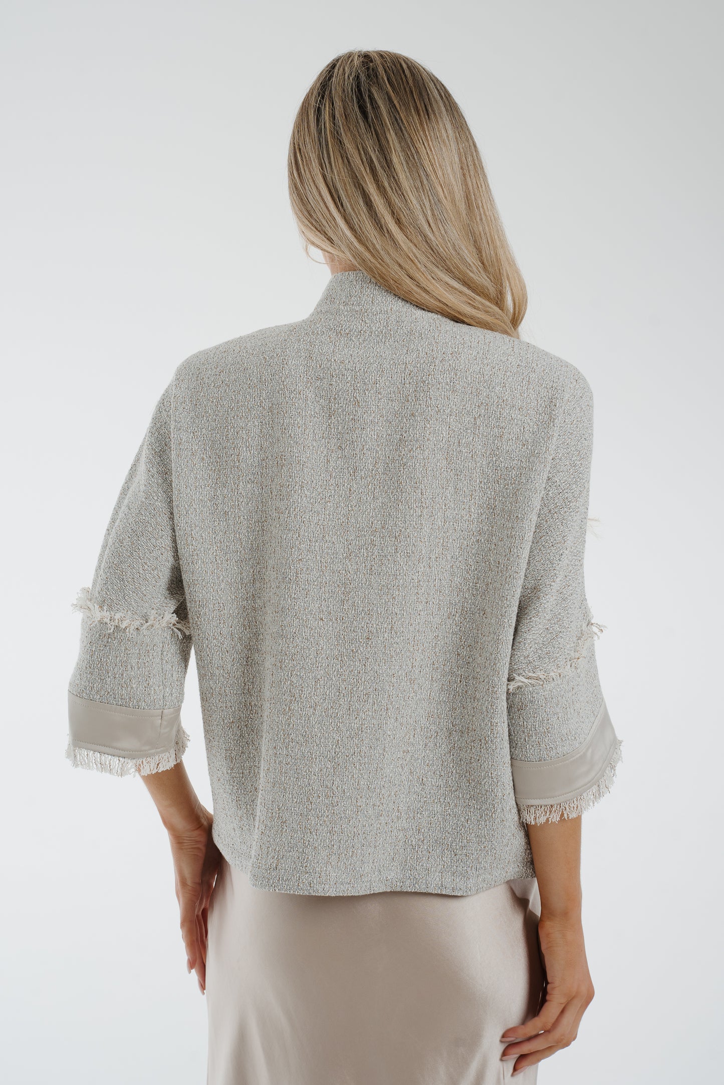 Alana Shimmer Tweed Jacket In Grey