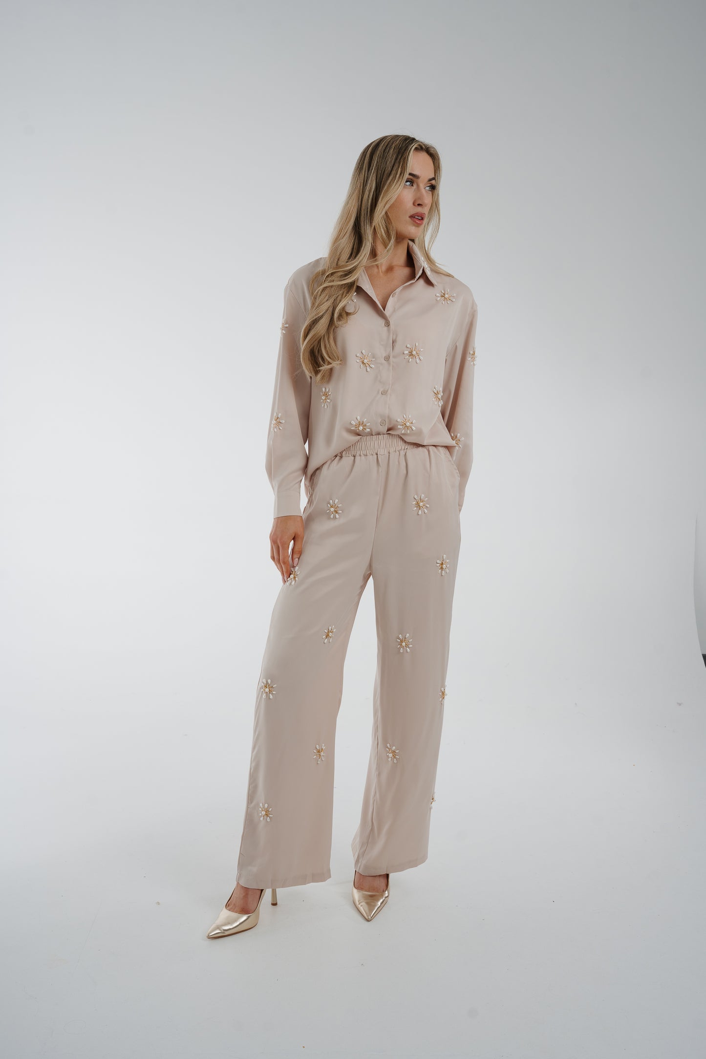 Flynn Embellished Two Piece In Neutral