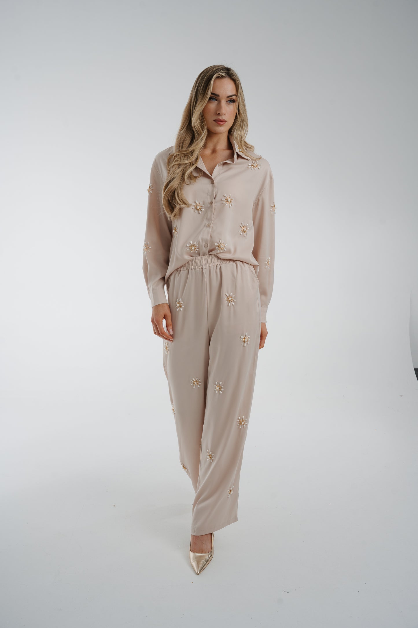 Flynn Embellished Two Piece In Neutral