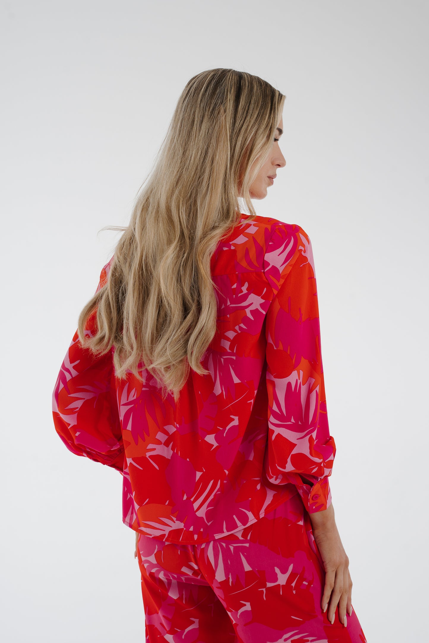 Polly Printed Shirt In Coral Mix