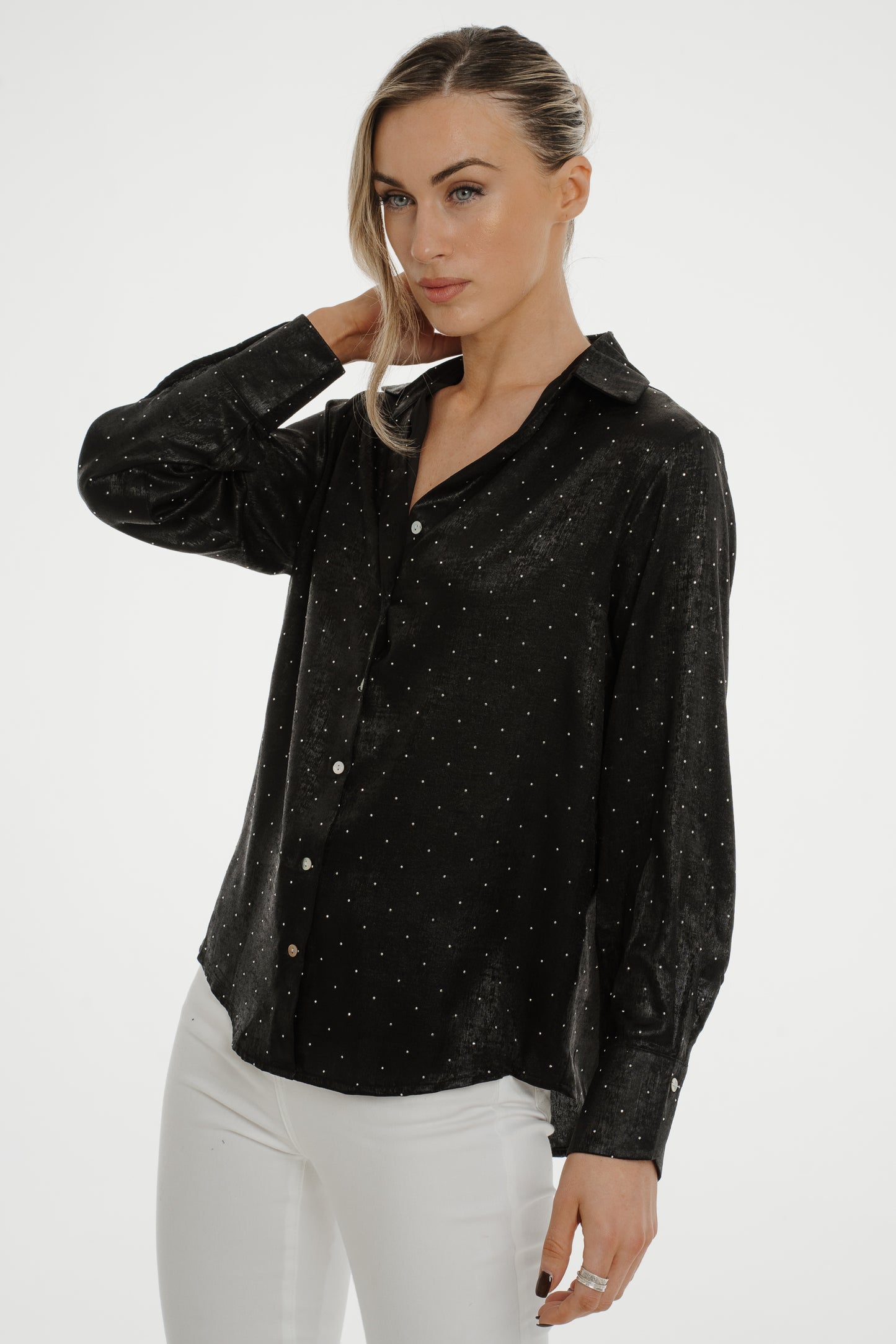 Iris Embellished Shirt In Black