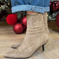 Cathy Faux Suede Ankle Boot In Neutral