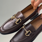 Lauren Buckle Faux Leather Loafer In Chocolate
