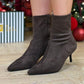 Cathy Faux Suede Ankle Boot In Chocolate