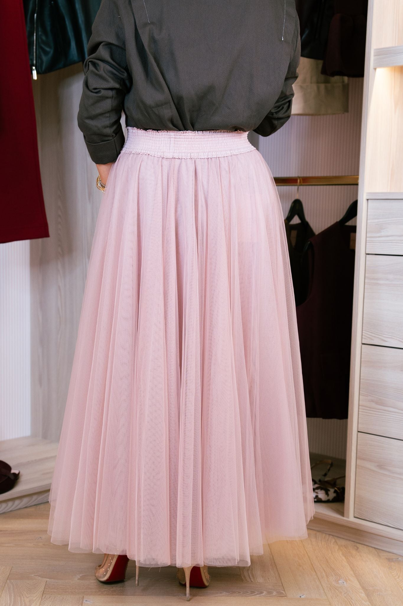 Carolyn Tulle Maxi Skirt In Pink