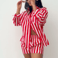 Love Laura Stripe Shirt In Red & White