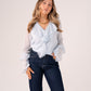 Love Laura Ruffle Blouse In Blue