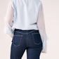Love Laura Ruffle Blouse In Blue