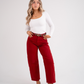 Love Laura Carrot Barrell Jeans In Deep Red