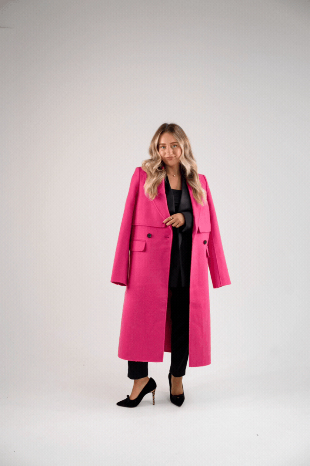 Love Laura Three Way Edit Coat In Fuchsia