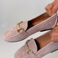 Sadie Faux Suede Loafer In Pink