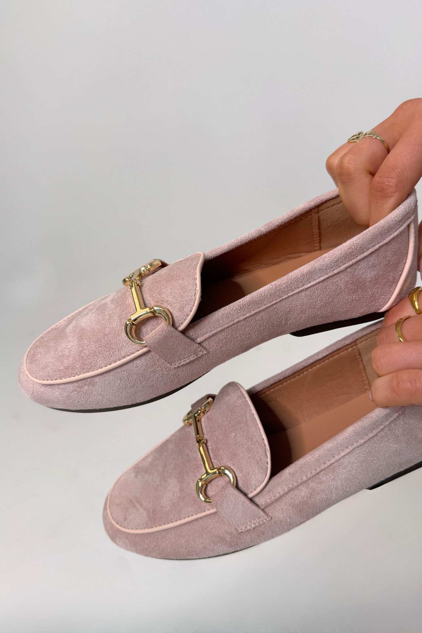 Sadie Faux Suede Loafer In Pink