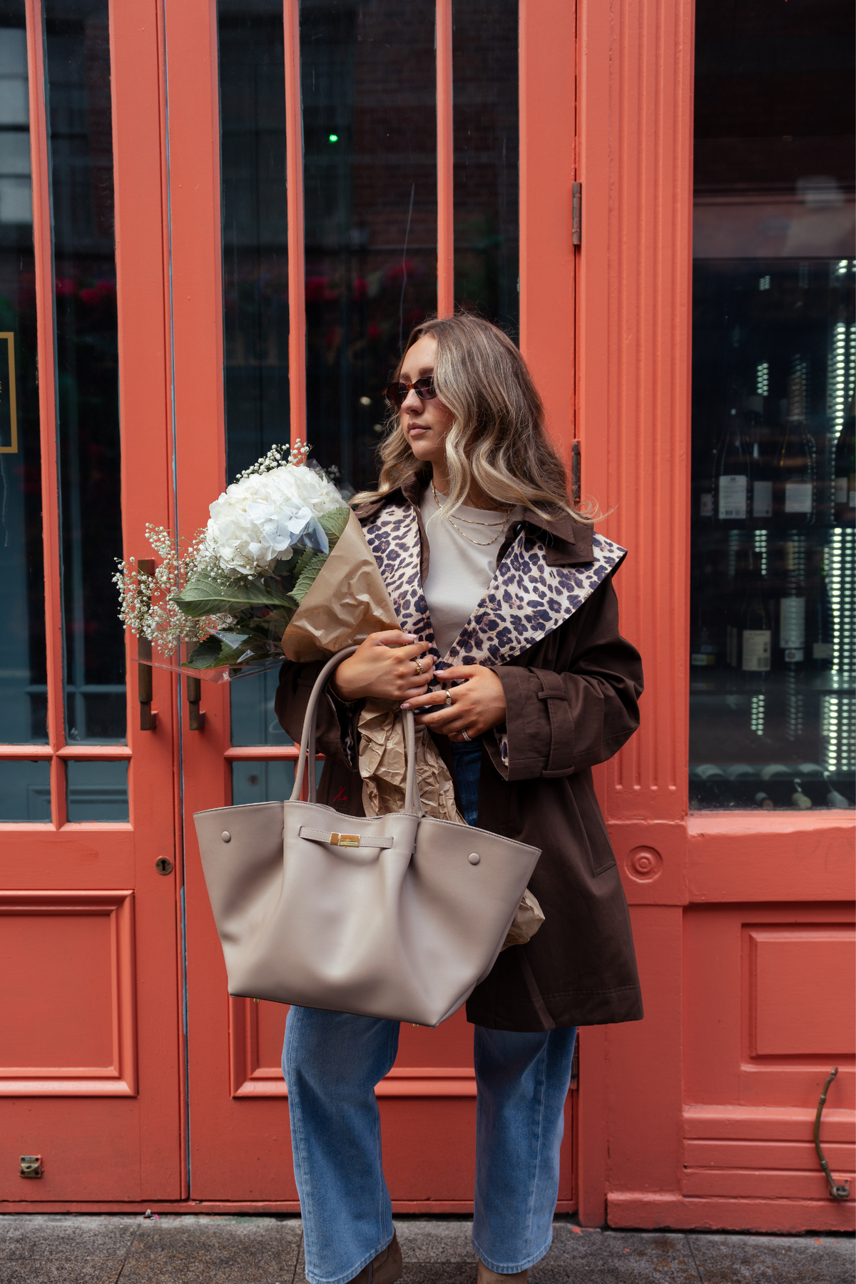 Love Laura Trench Coat With Scarf In Chocolate