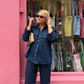 Love Laura Pinstripe Denim Shacket In Indigo
