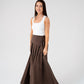 Willow Asymmetric Waist Maxi Skirt In Coffee