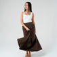 Willow Asymmetric Waist Maxi Skirt In Coffee