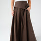 Willow Asymmetric Waist Maxi Skirt In Coffee