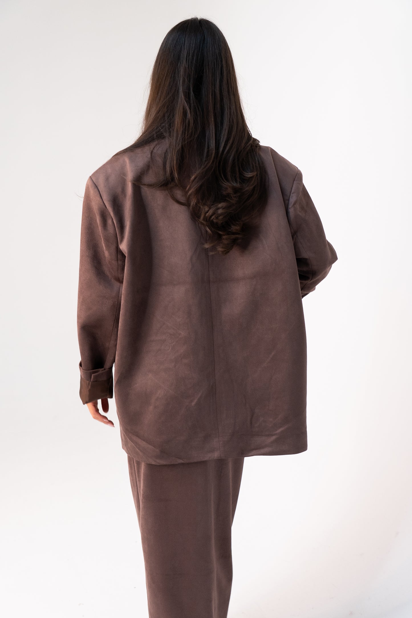 Willow Faux Suede Blazer In Mocha