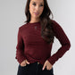 Willow Long Sleeve Top In Burgundy
