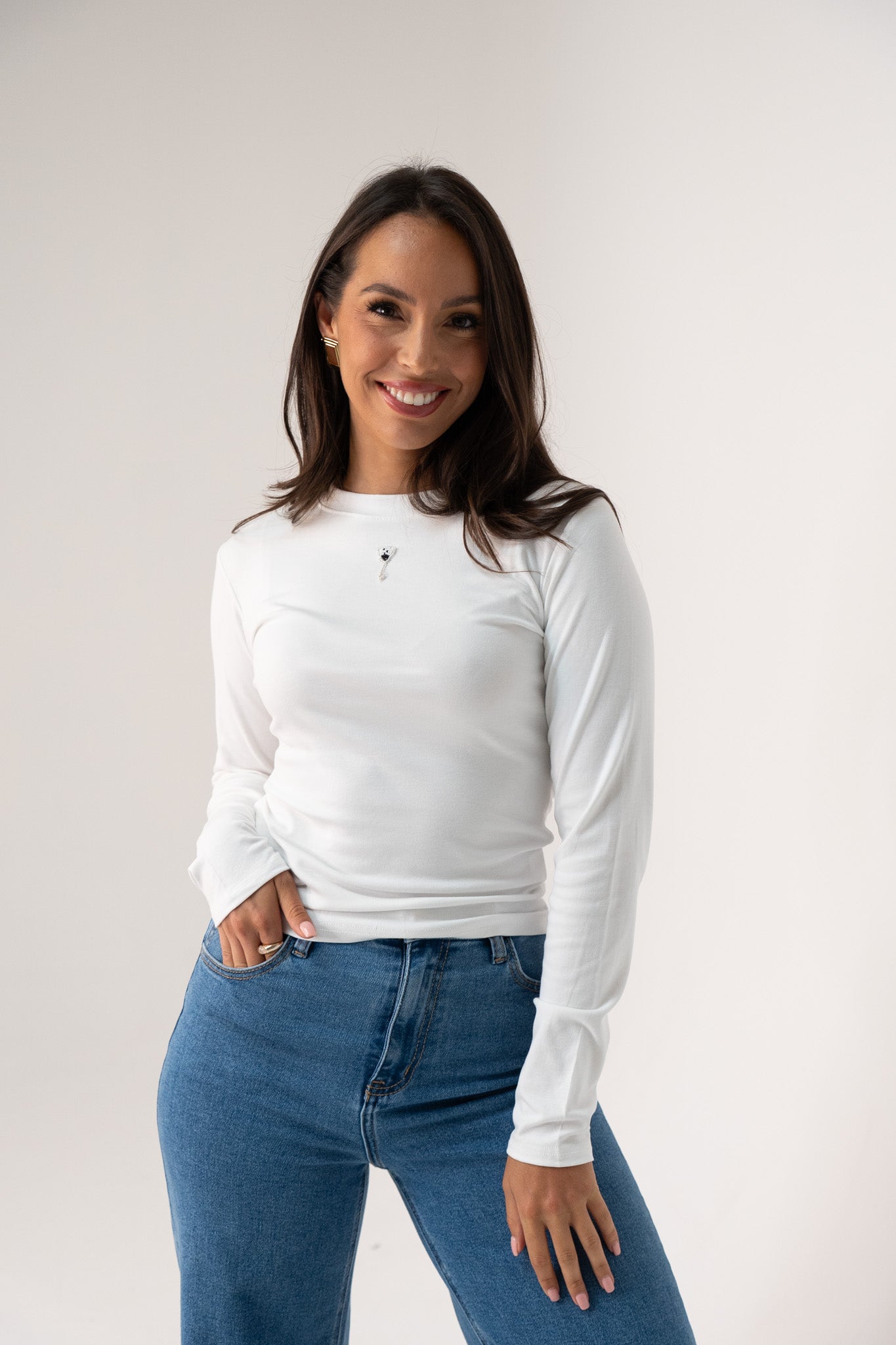 Willow Long Sleeve Top In White