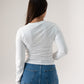 Willow Long Sleeve Top In White