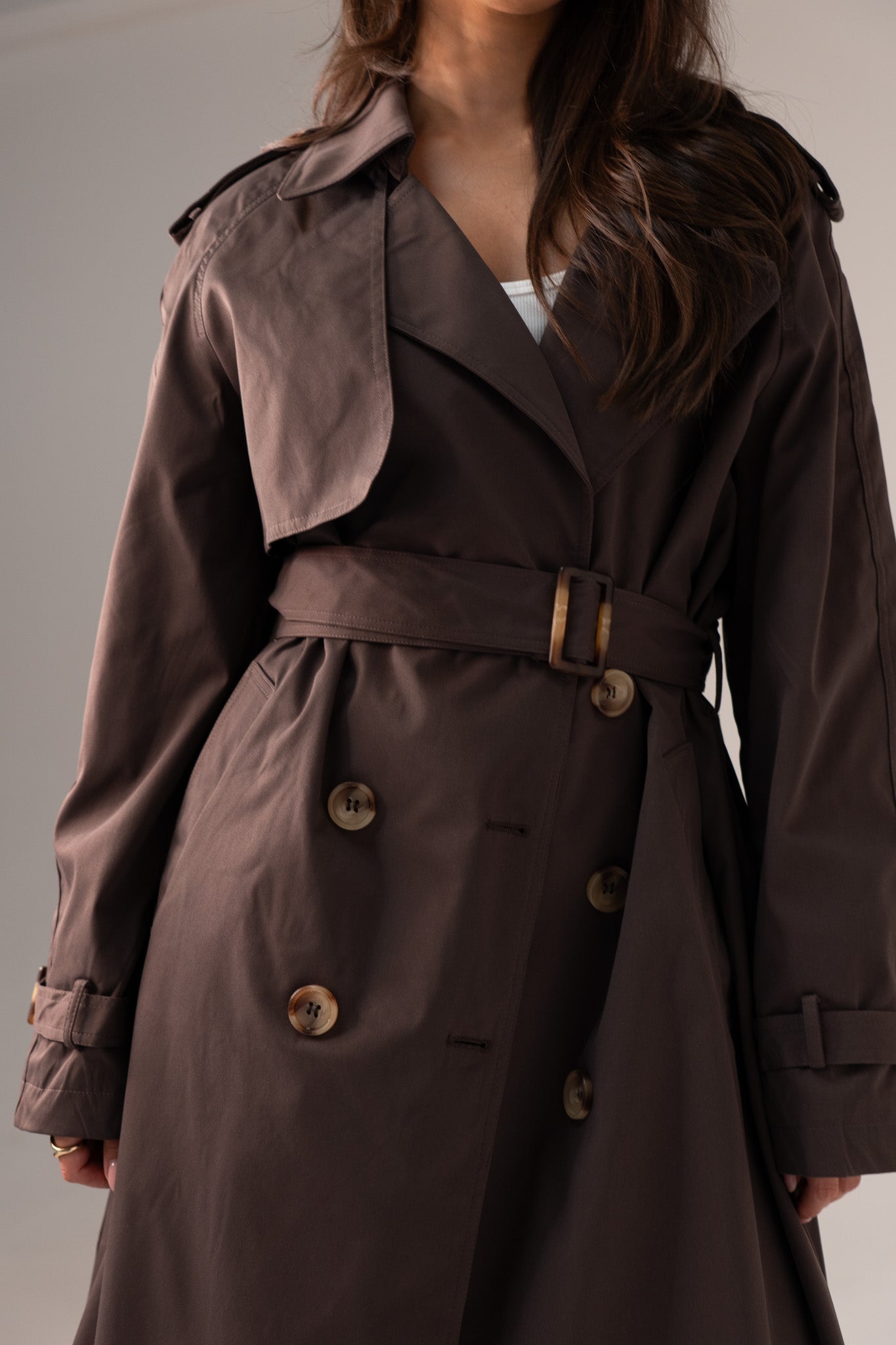 Willow Longline Trench Coat In Coffee