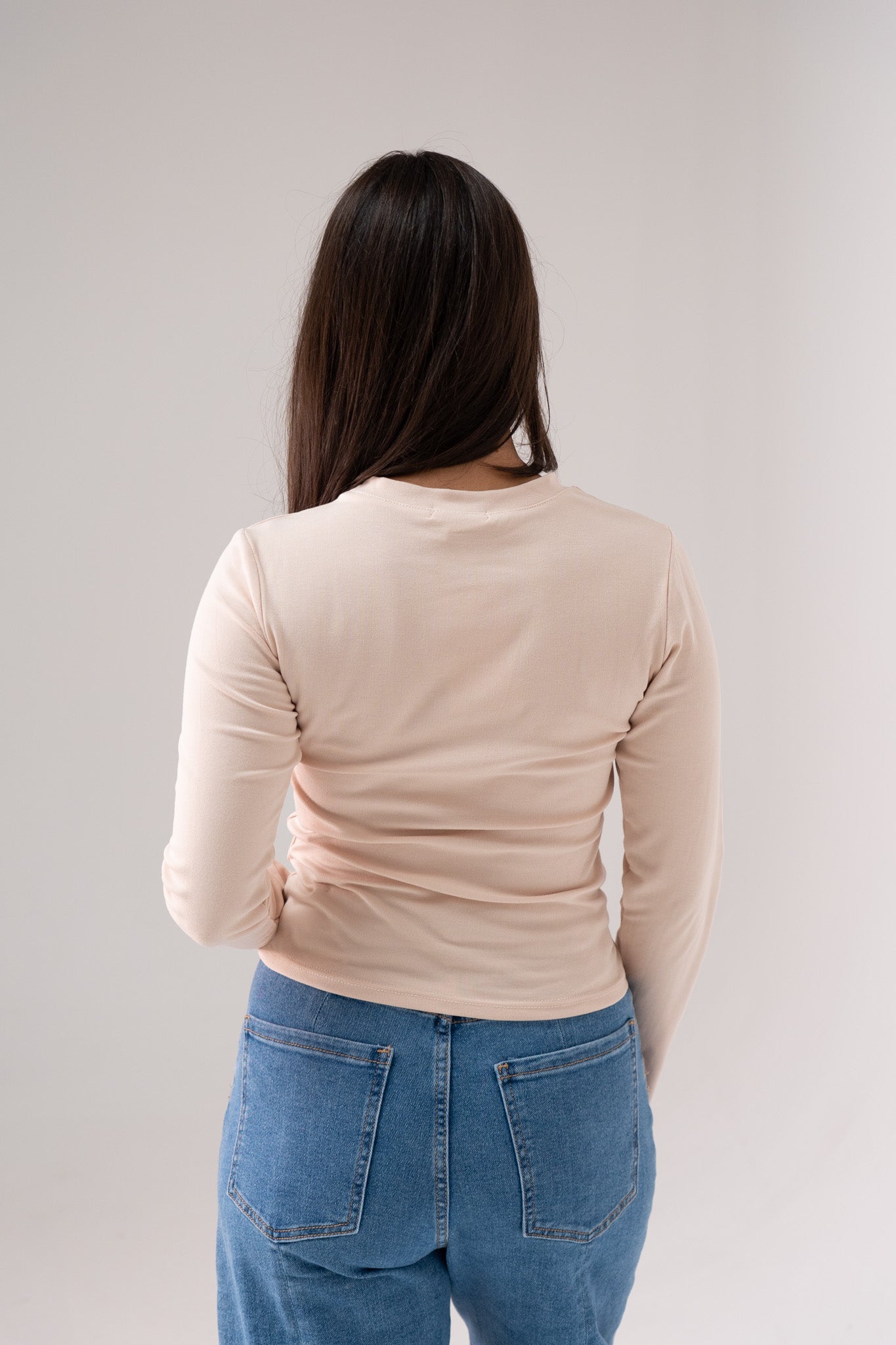 Willow Long Sleeve Top In Beige