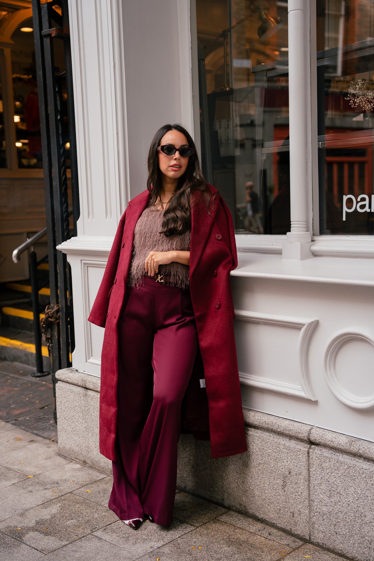 Love Laura Coat In Burgundy