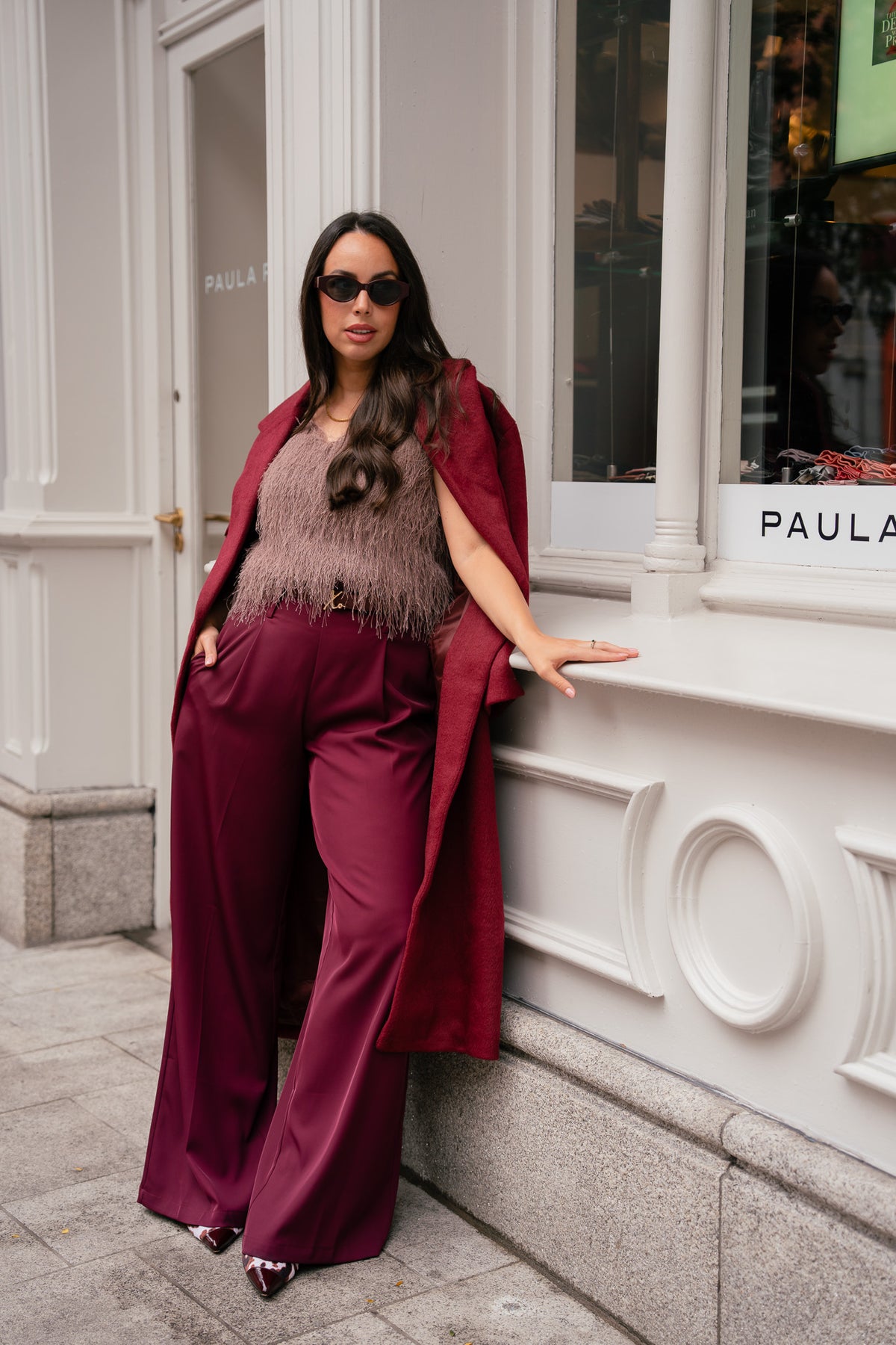 Love Laura Coat In Burgundy