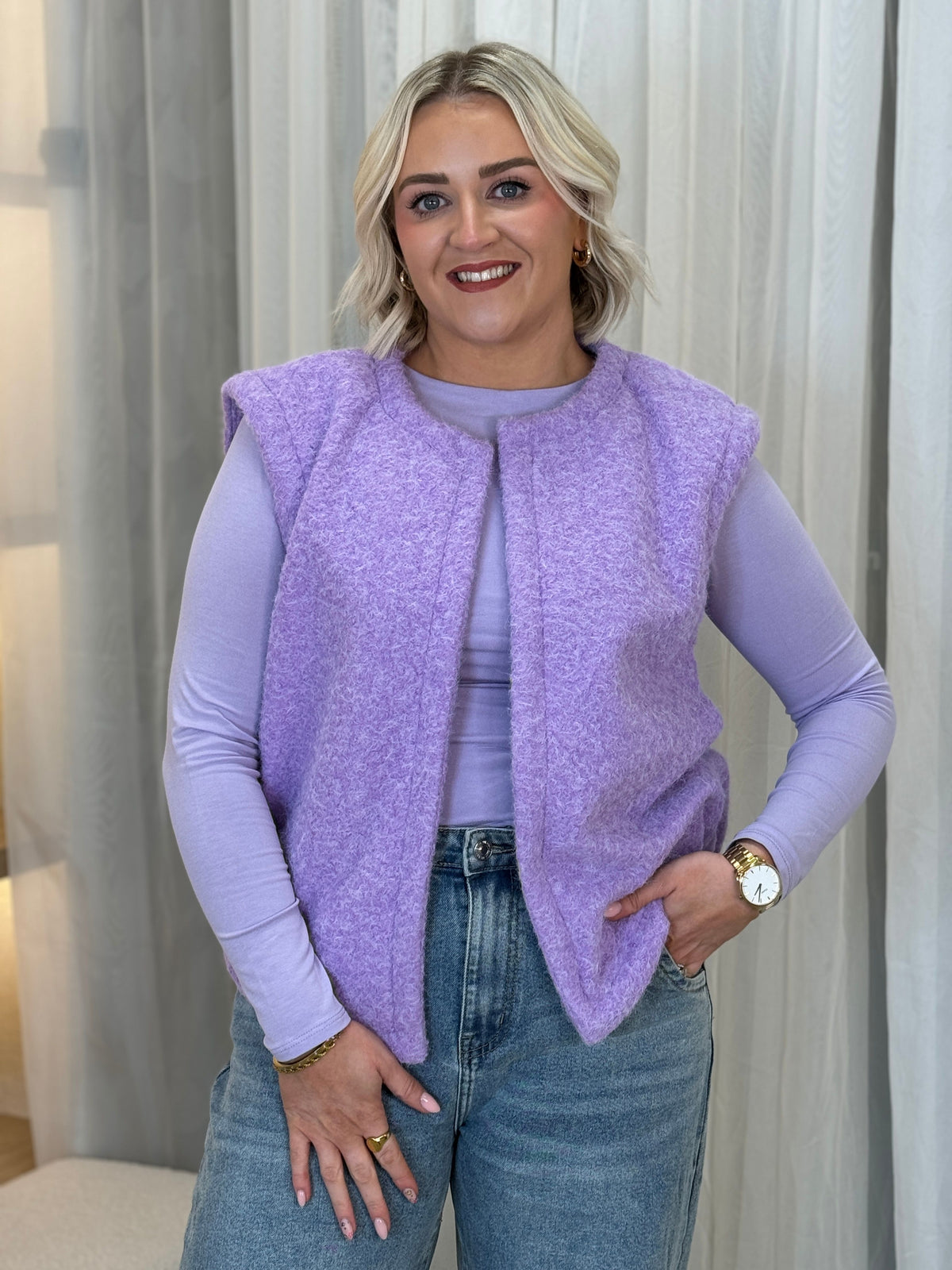 Erica Long Sleeve Top In Lilac