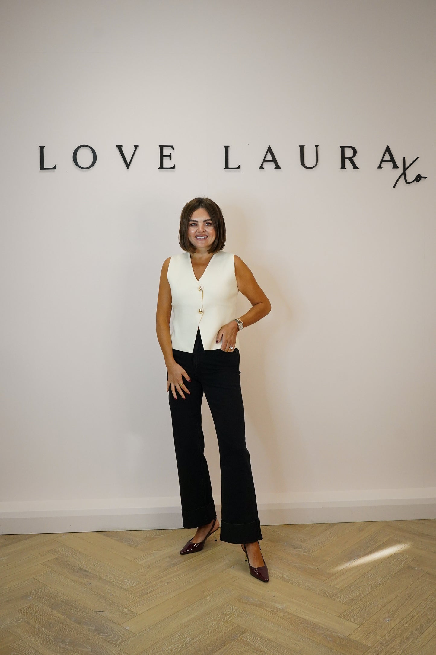 Love Laura Turn Up Jeans In Black