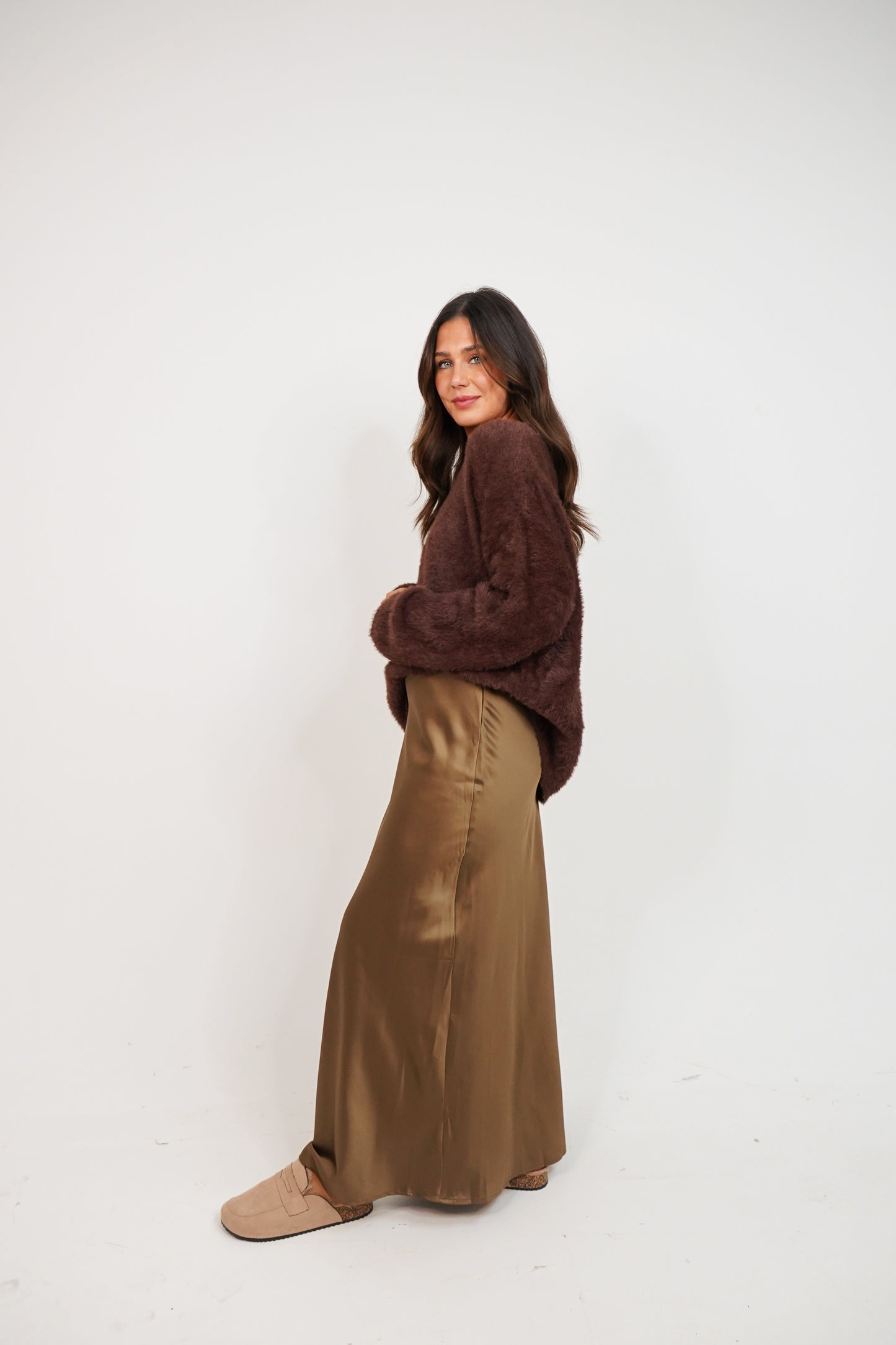 Love Laura Slip Skirt In Mocha