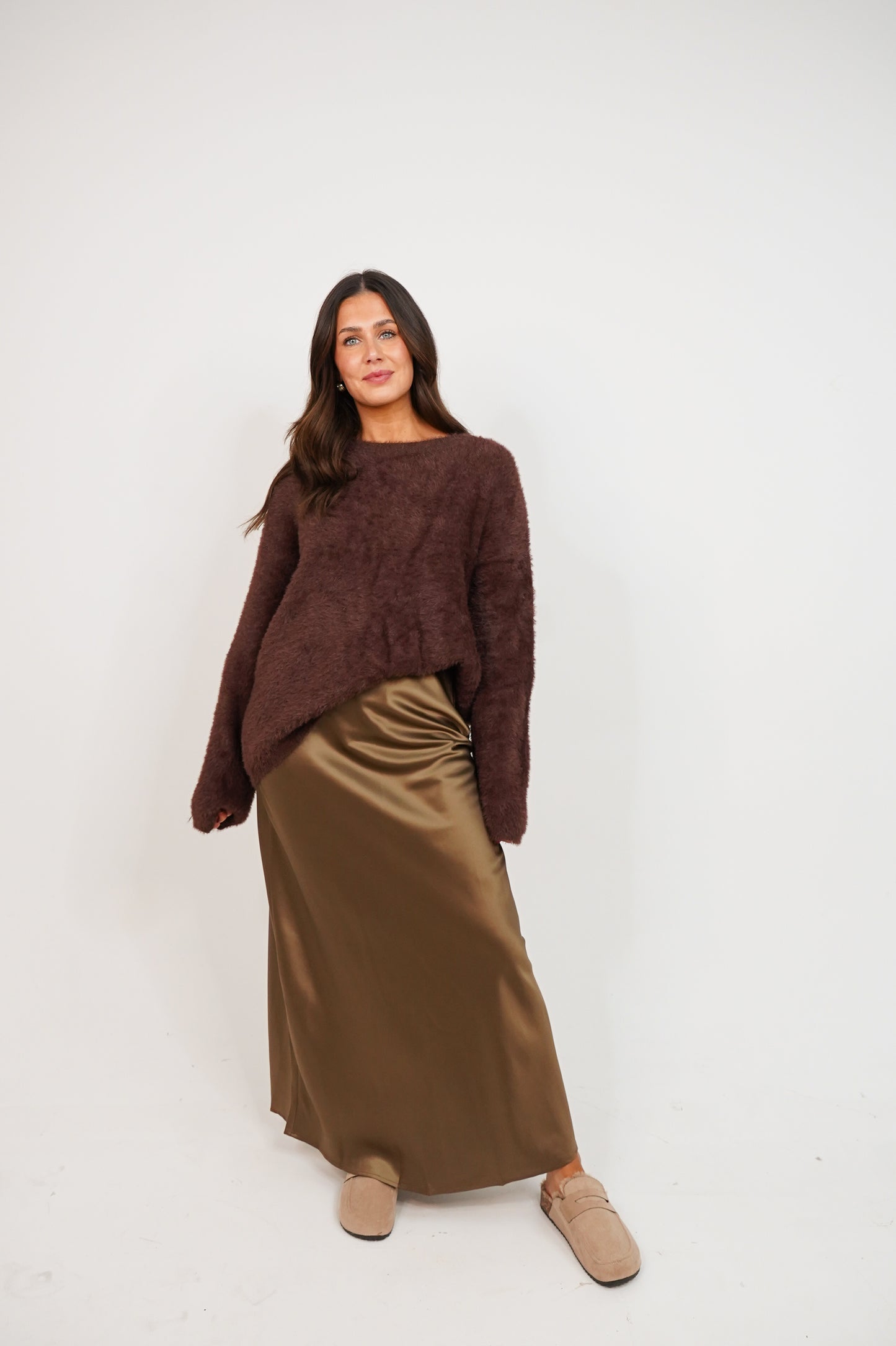 Love Laura Slip Skirt In Mocha