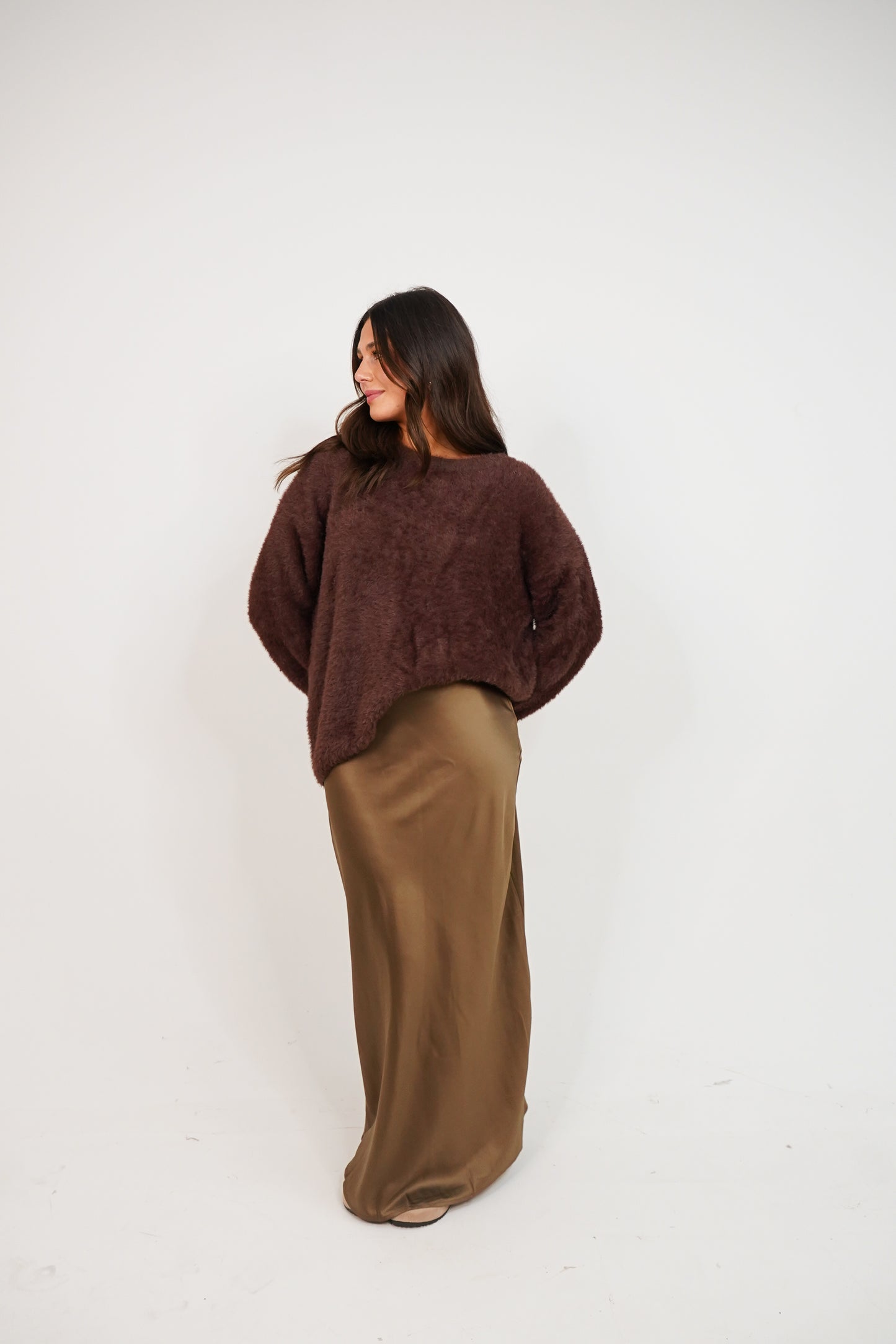 Love Laura Slip Skirt In Mocha