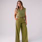 Love Laura High Waist Wide Leg Trousers In Olive