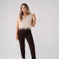 Love Laura Fringed Textured V-Neck Top In Cream