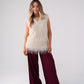 Love Laura High Waist Wide Leg Trousers In Burgundy