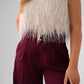 Love Laura Fringed Textured V-Neck Top In Cream