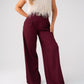 Love Laura High Waist Wide Leg Trousers In Burgundy