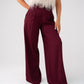 Love Laura High Waist Wide Leg Trousers In Burgundy