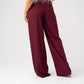 Love Laura High Waist Wide Leg Trousers In Burgundy