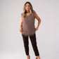 Love Laura Fringed Textured V-Neck Top In Mauve