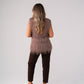 Love Laura Fringed Textured V-Neck Top In Mauve