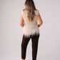 Love Laura Fringed Textured V-Neck Top In Cream