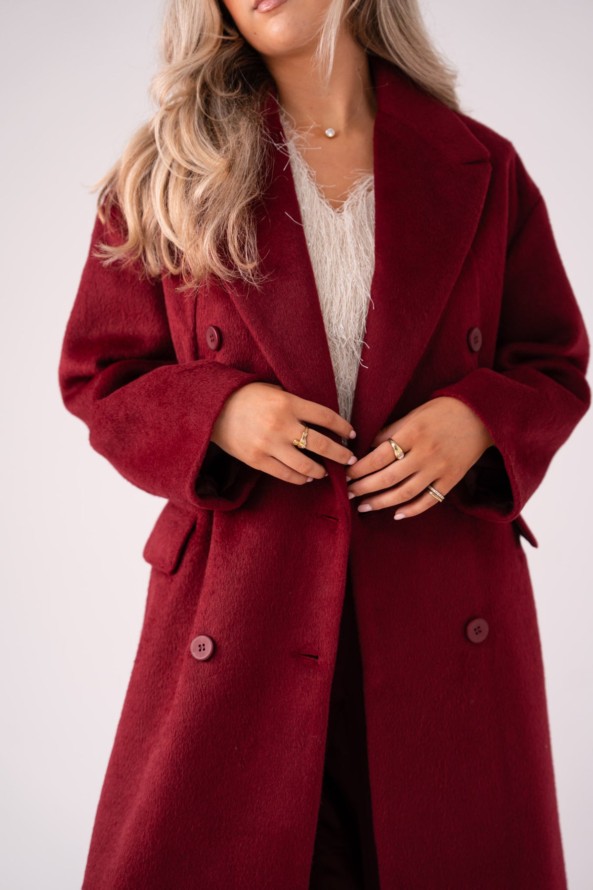 Love Laura Coat In Burgundy